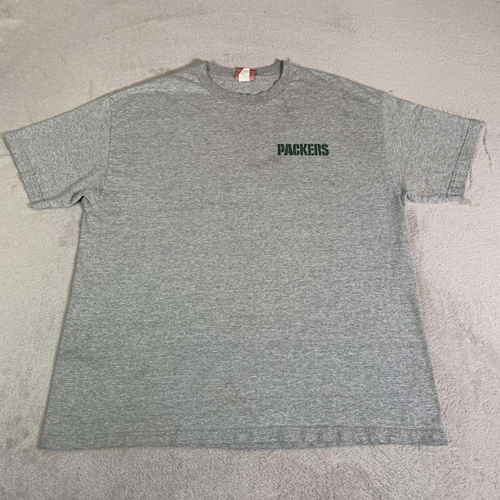 Vintage Green Bay Packers Shirt Mens XL Gray NFL Football Short Sleeve 2000s